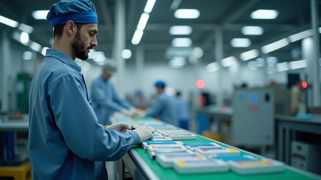 Fabrikarbeiter kontrolliert Produktionsqualität in einer europäischen Fertigungsstätte
